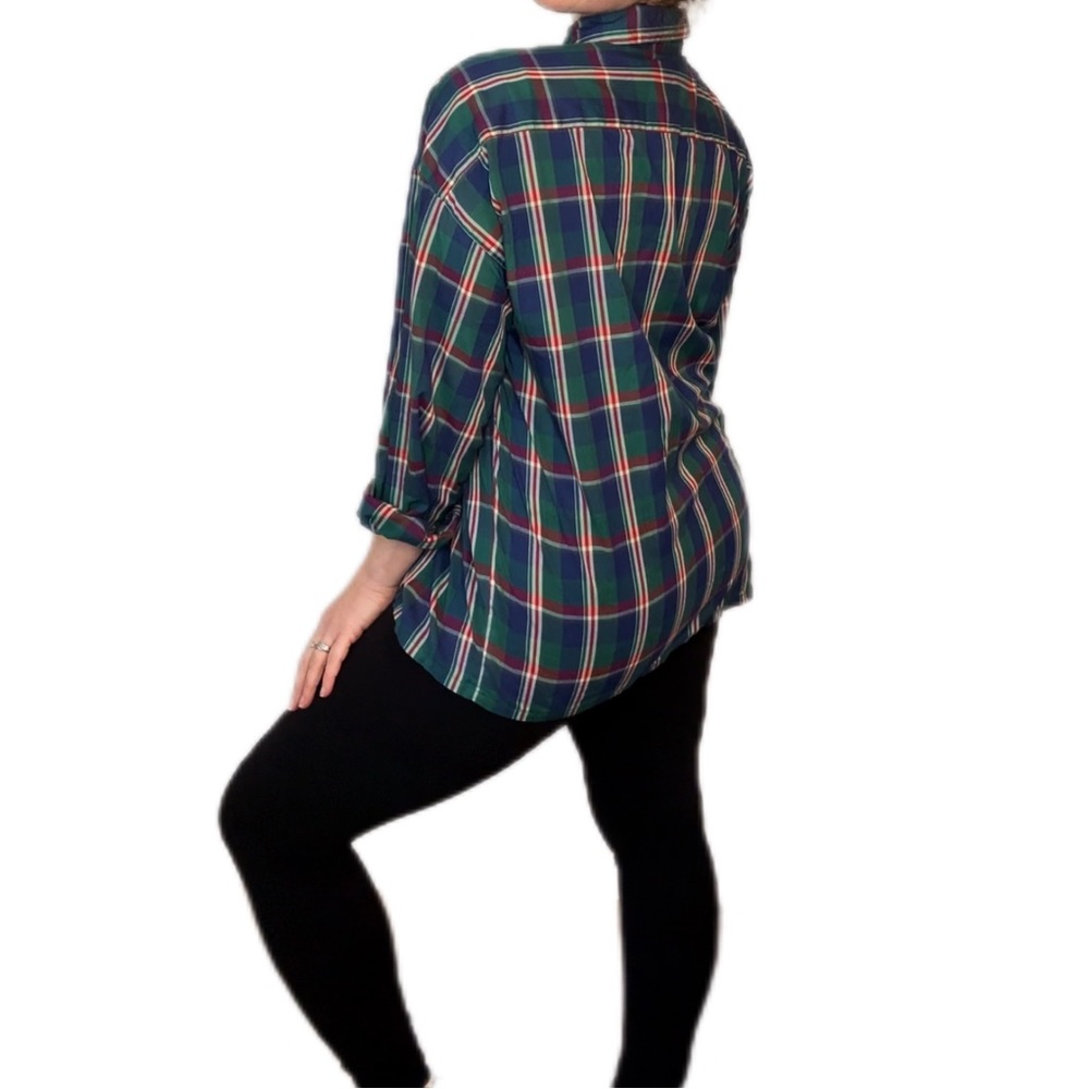 VINTAGE Preswick & Moore Lightweight Plaid Button-down Flannel Blue Red Green XL